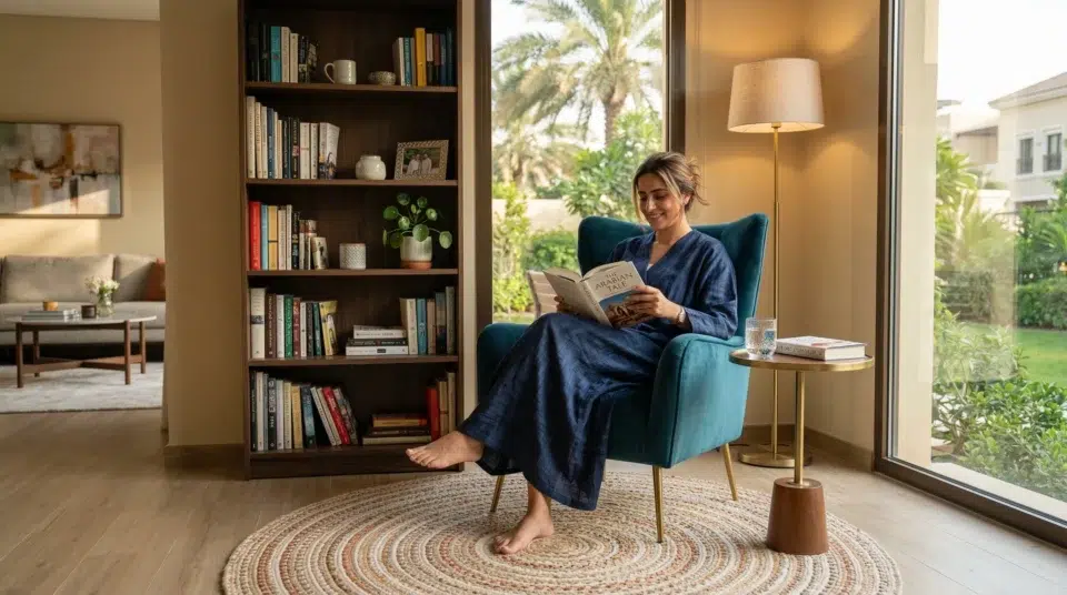 Best value accent chair AED 1500 to 2000 Arabian Ranches, UAE, teal velvet wingback styled, Karnak Home