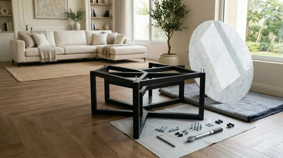 Karnak Home center table delivery and installation team in Mirdif Dubai villa UAE 2026