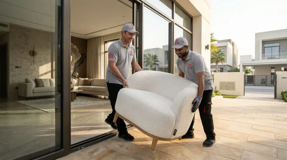 Karnak Home delivery accent chair JVC villa UAE free installation 2026