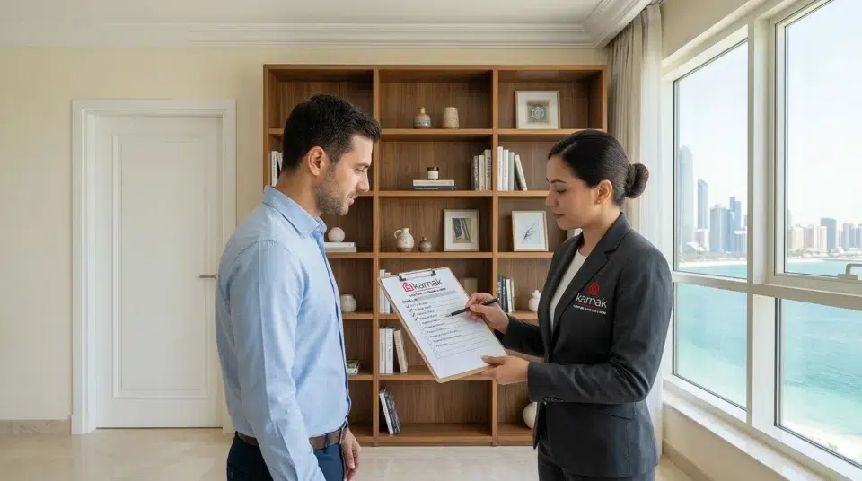 Bookshelf size guide, UAE Karnak Home design advisor measuring bookcase fit in Abu Dhabi apartment