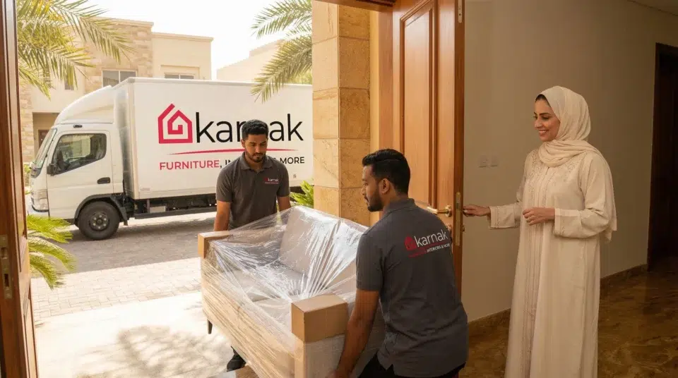 Karnak Home free delivery installation UAE living room furniture — Dubai villa service