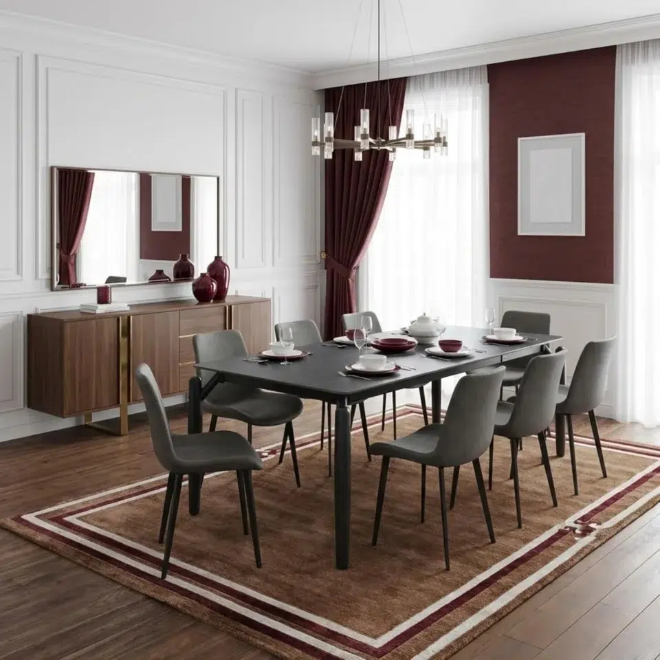 Glass Top Dining Set 9 Piece