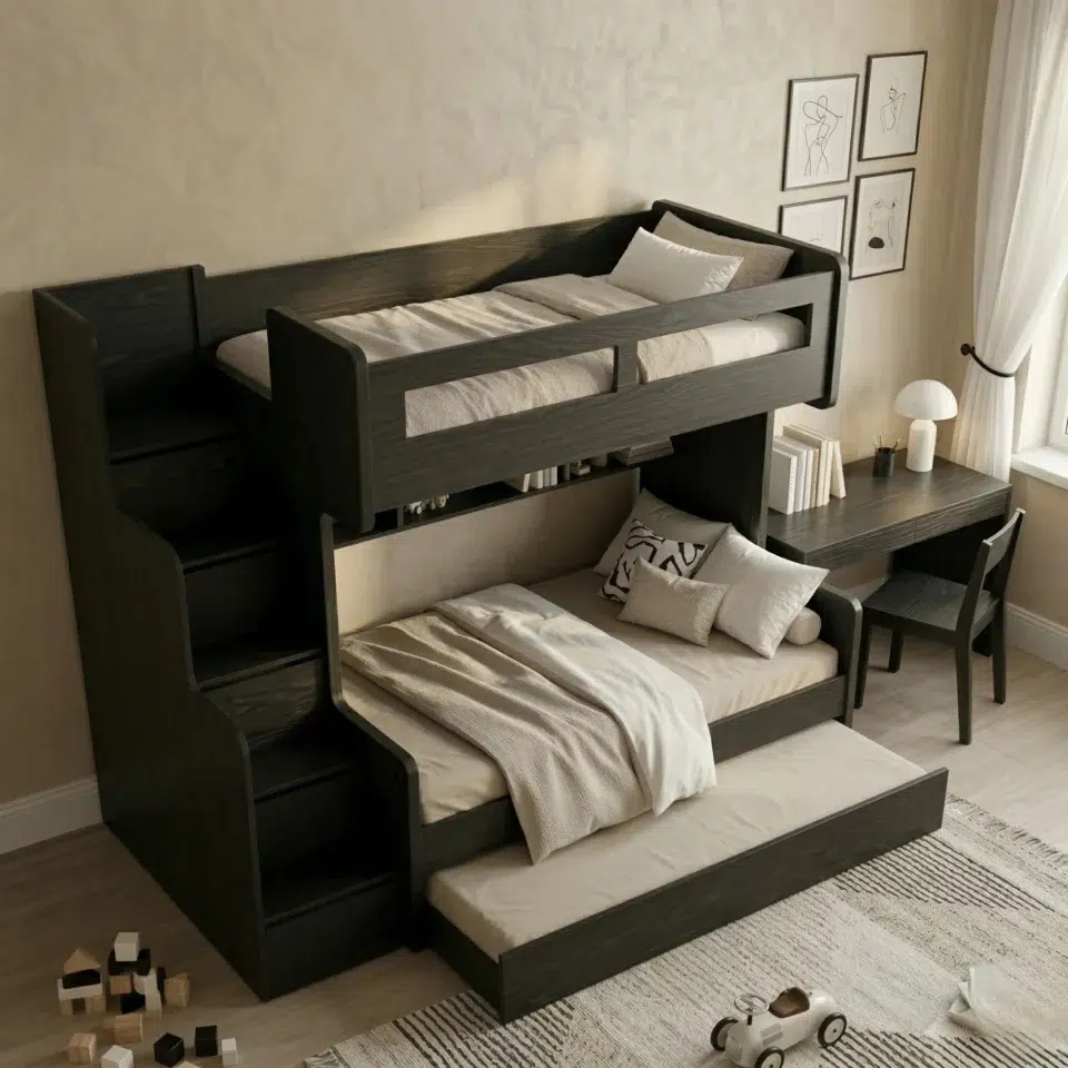 Toddler Bunk Bed with Stairs