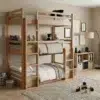 Triple Toddler Brown Bunk Bed
