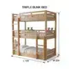 Triple Toddler Brown Bunk Bed