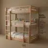 Triple Toddler Brown Bunk Bed