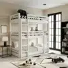 Triple Toddler White Bunk Bed