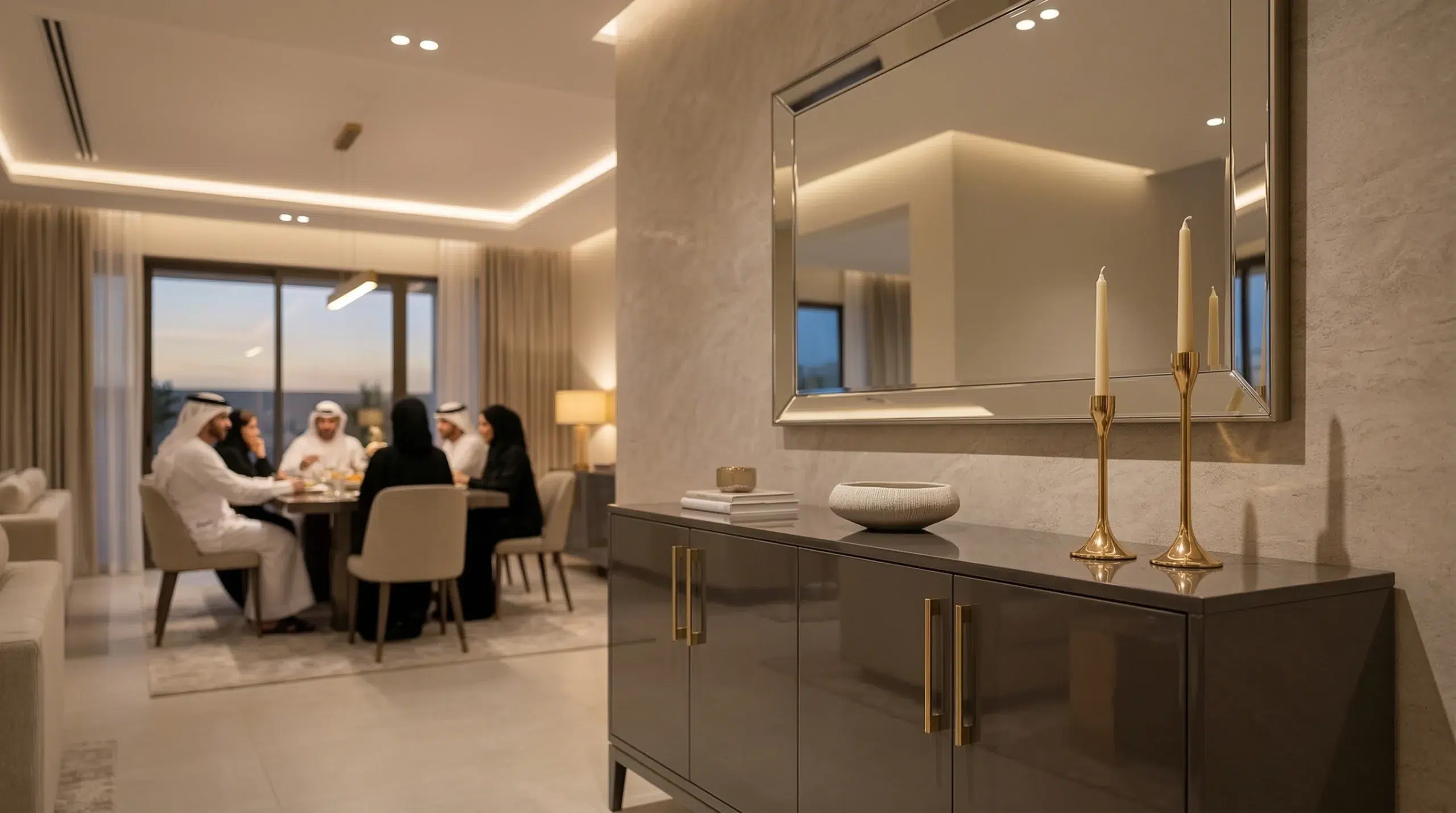 buffets Dubai luxury UAE-made sideboard dining room Karnak Home gold handles buffet cabinet