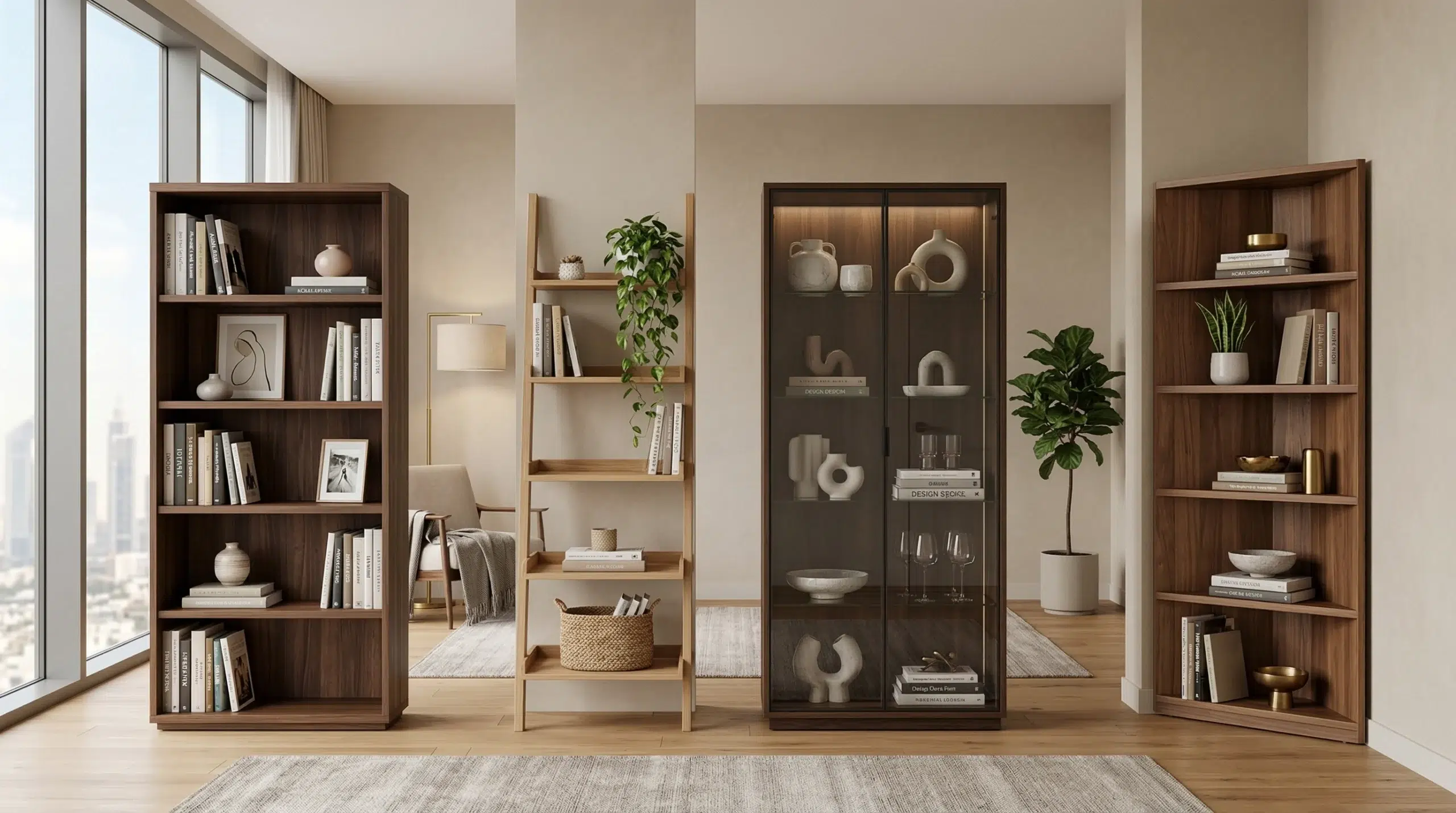 Bookshelf collections Dubai bookcases display shelves corner shelf UAE Karnak Home styled