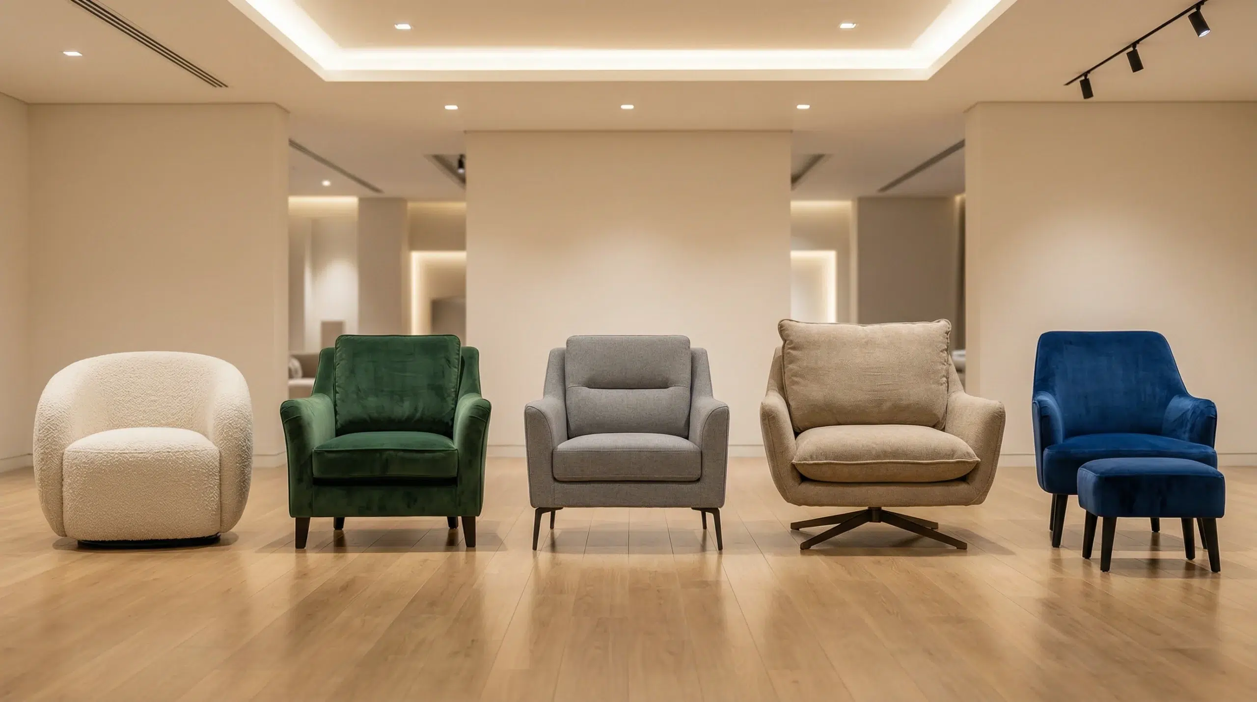 Accent chair collections Dubai — armchairs, 1 seater sofa, swivel chair, Karnak Home UAE