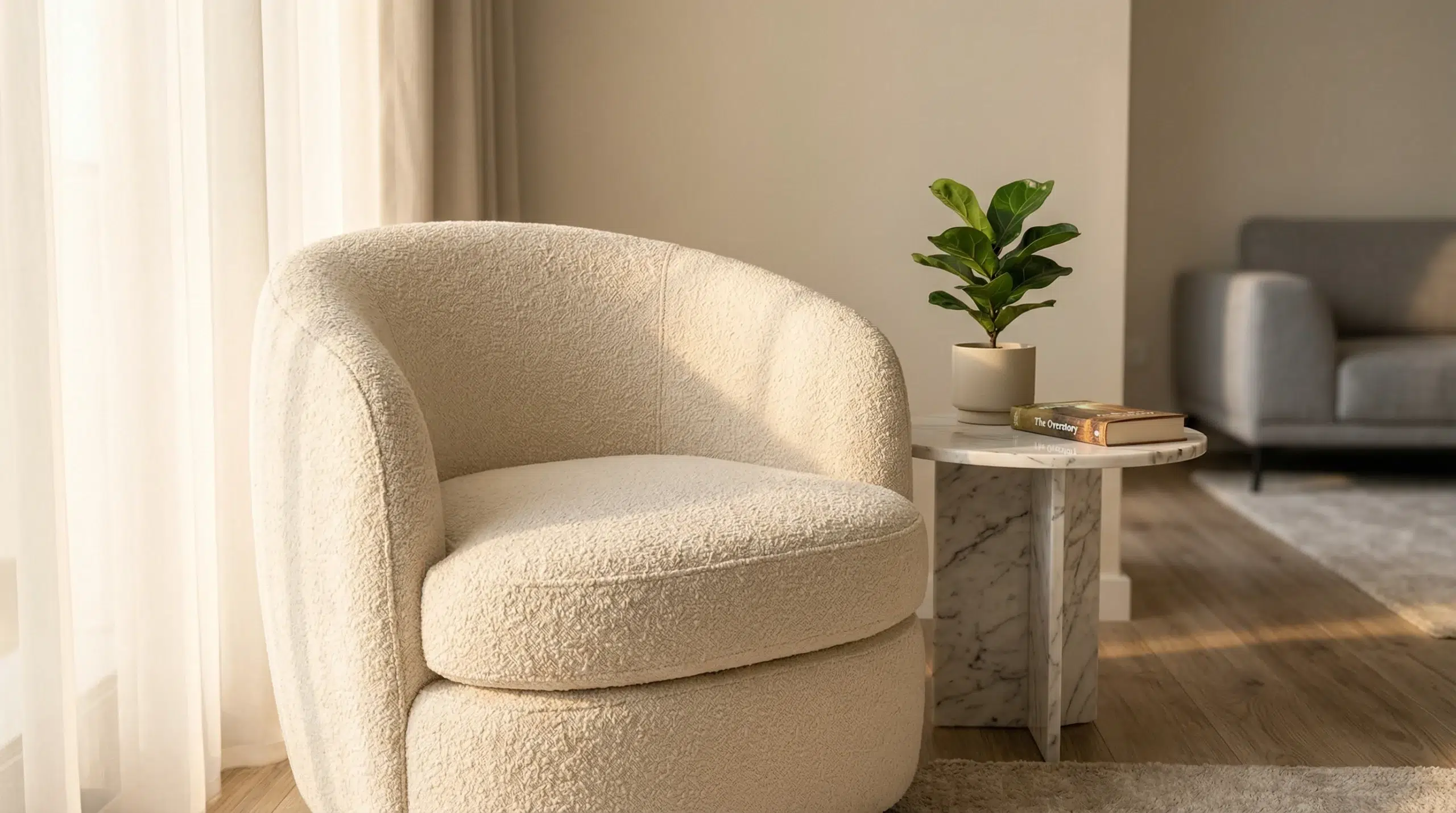 Boucle accent chair armchair Dubai UAE — Karnak Home living room chairs collection