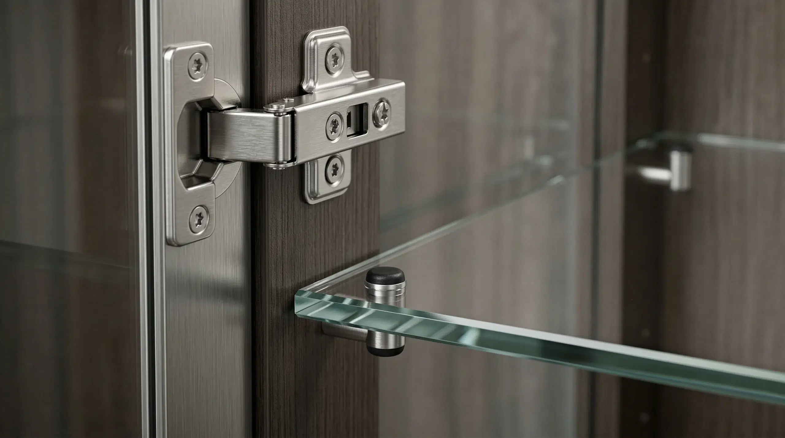 Display cabinet quality construction glass shelf hardware UAE Karnak Home detail