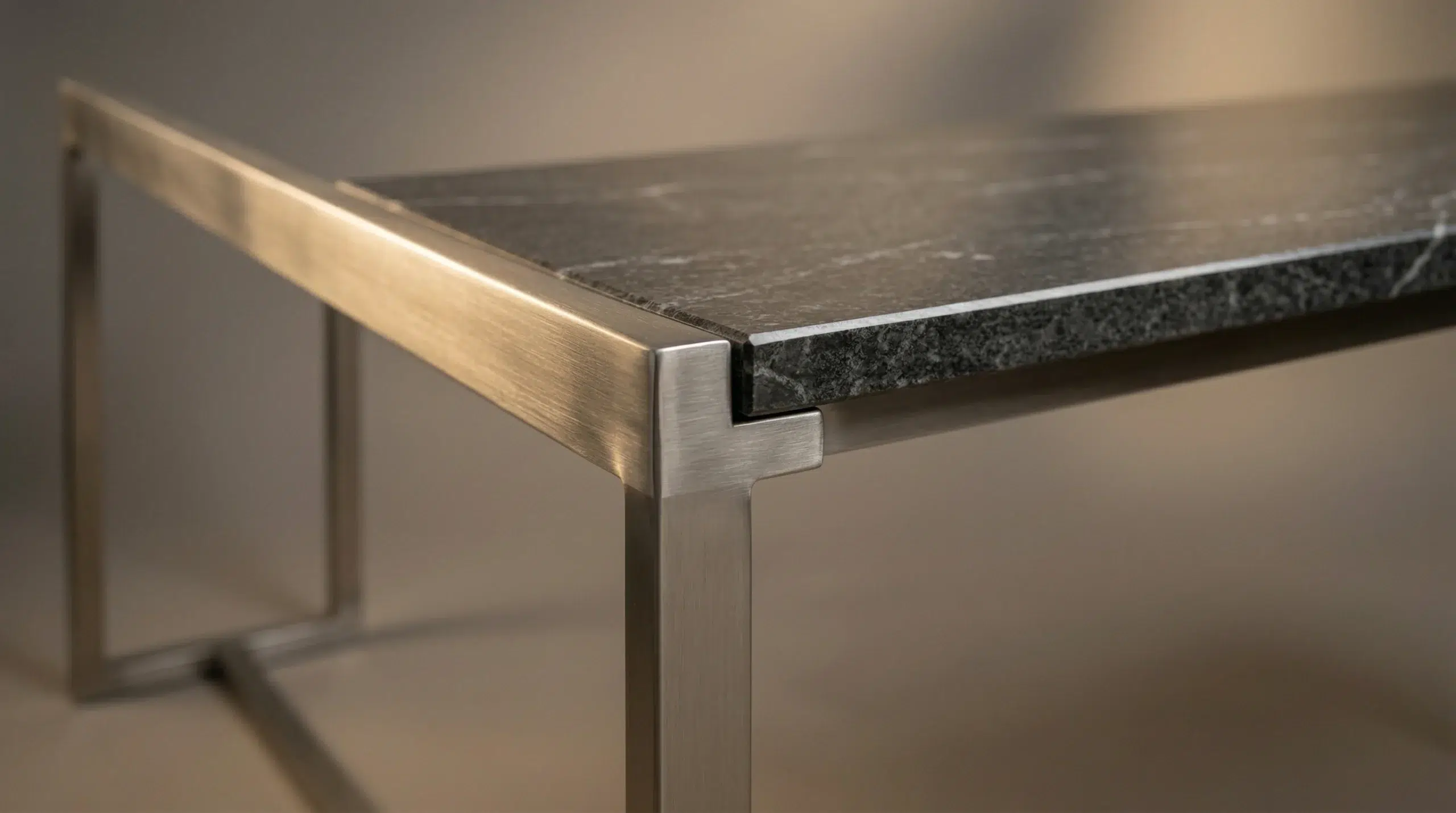 quality console table construction joint detail UAE-made Karnak Home Dubai metal frame finish