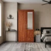 Braisen 2 Door Wooden Wardrobe with Mirror