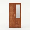 Braisen 2 Door Wooden Wardrobe with Mirror