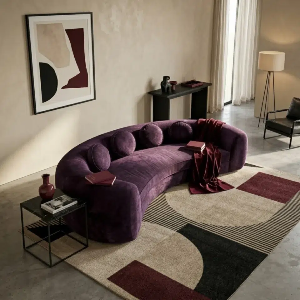 Modern Curved 3 Seater Sofa