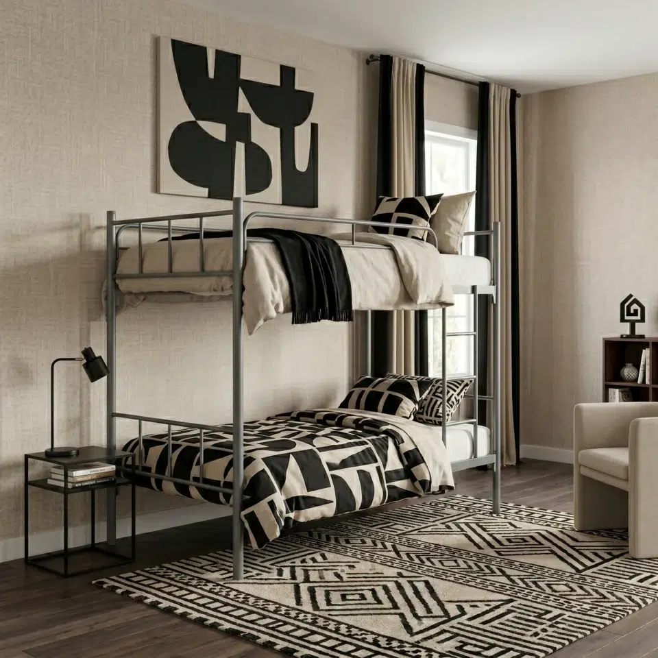 Koffler Grey Steel Bunk Bed