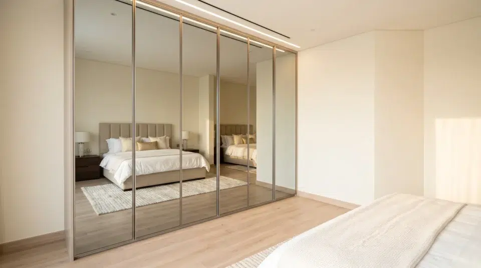 Karnak Home consultant measuring a newly renovated JVC apartment for furniture delivery, renovation mistakes Dubai avoided 2026