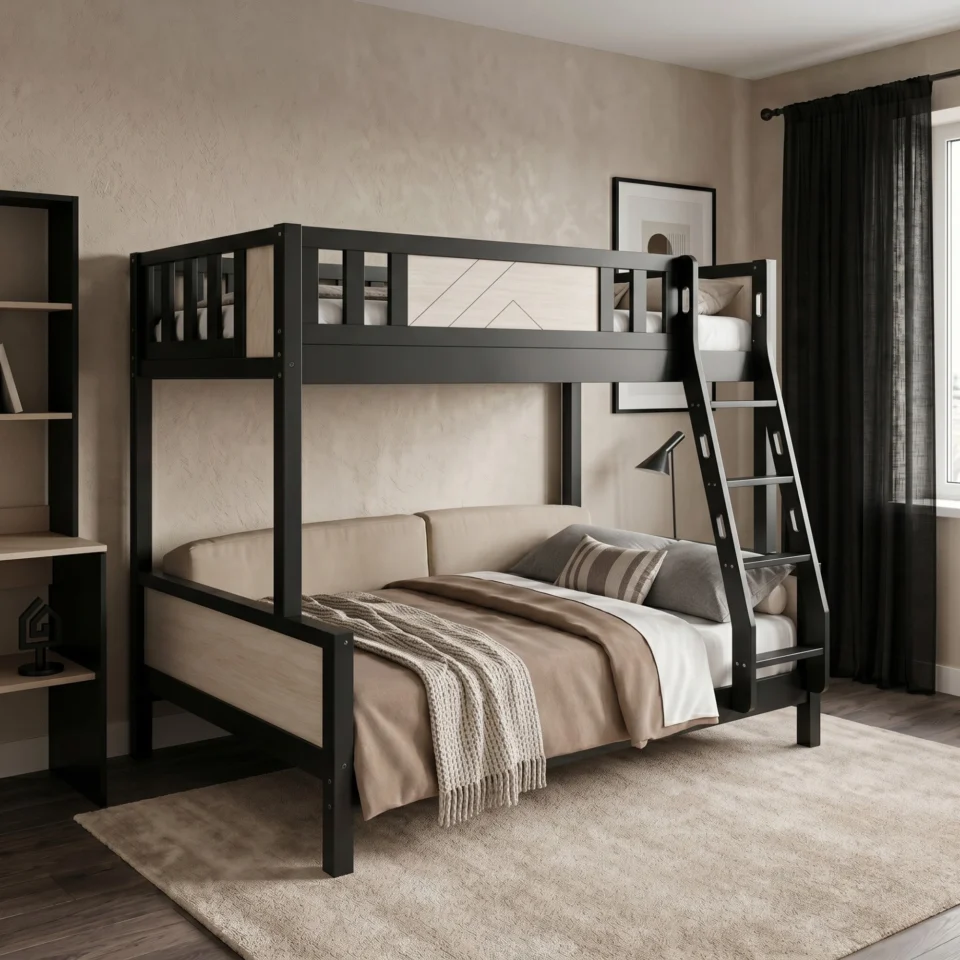 Noirvex Wooden Bunk Bed