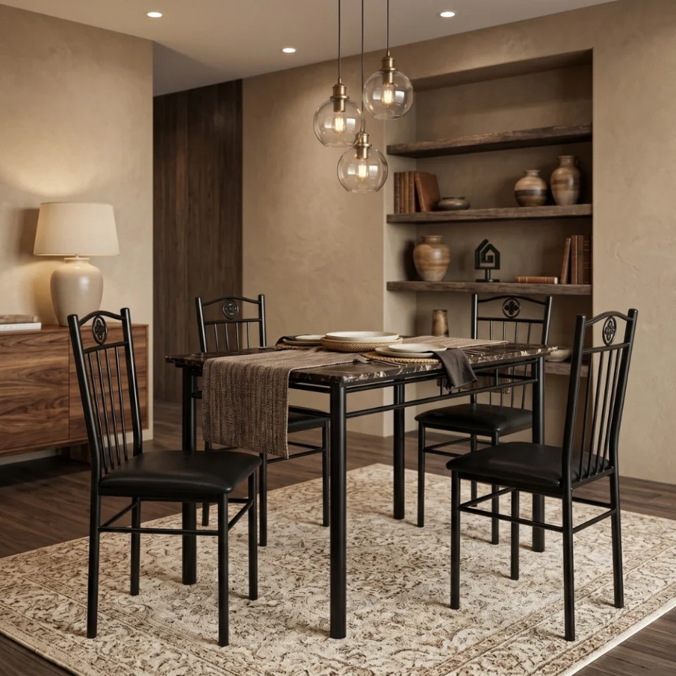 Sorrell Marble Dining Table Set