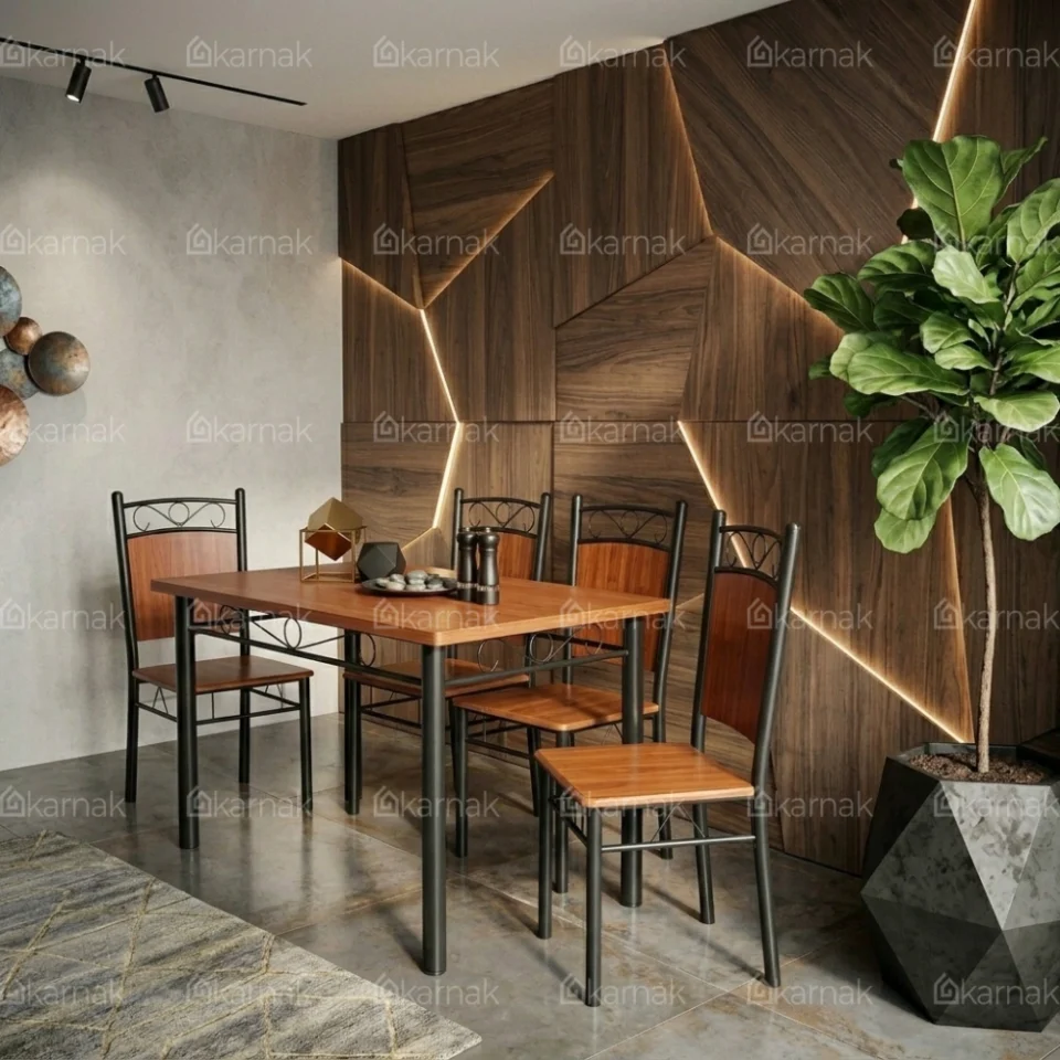Savoy Wooden Steel Dining Table Set…