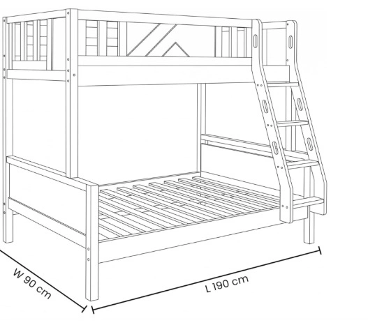 Noirvex Wooden Bunk Bed