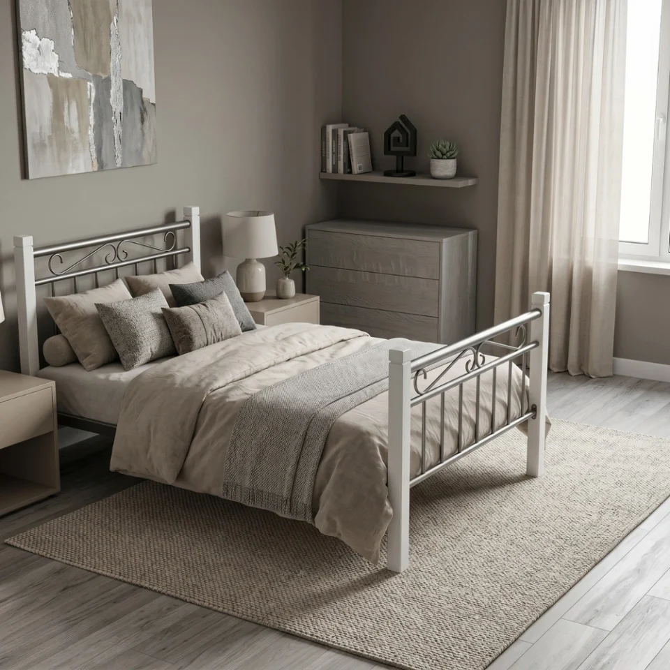 Nedrah Wooden Steel Bed Frame