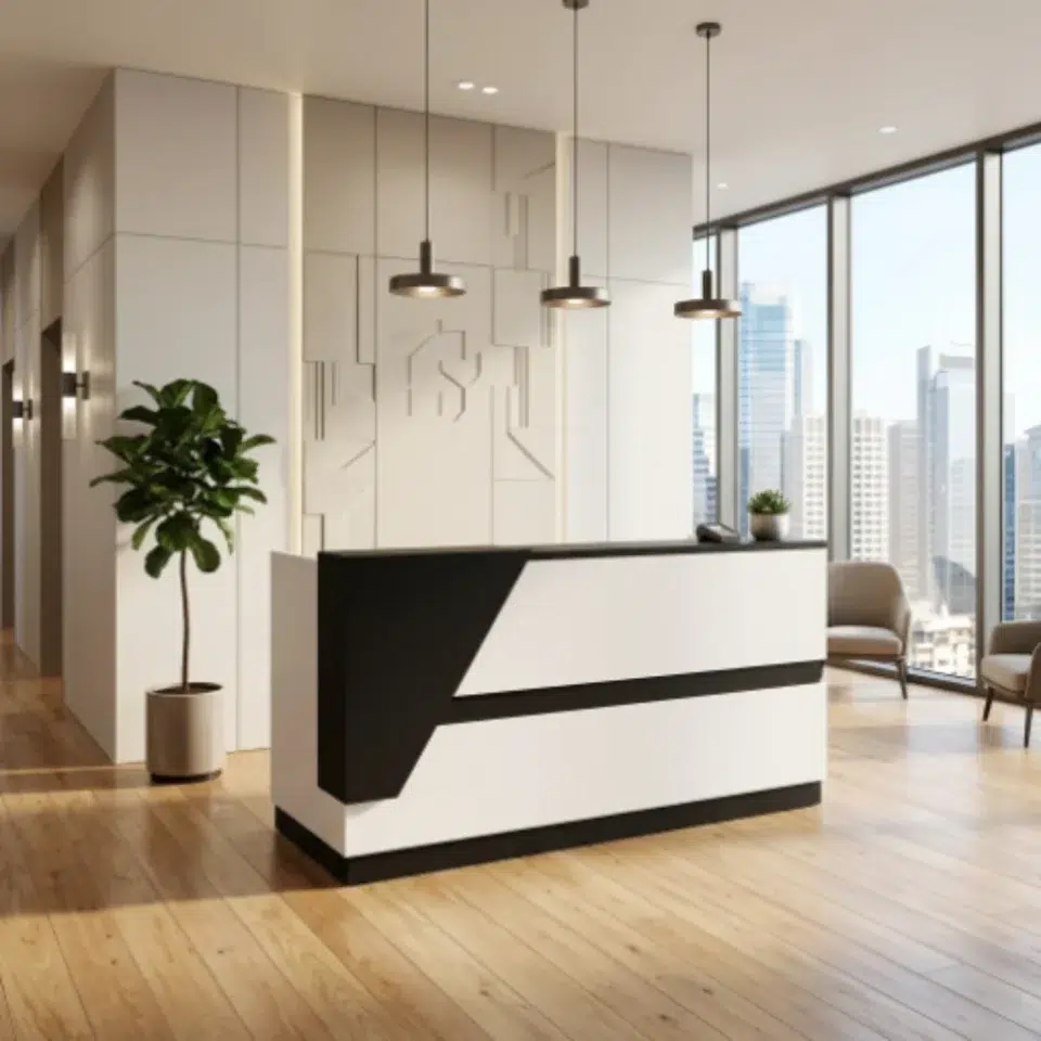 Elitenest Reception Table with Mobile Pedestal Drawers…