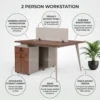 Aevar 2 Person Workstation Desk