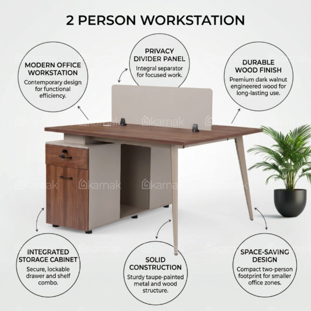 Aevar 2 Person Workstation Desk