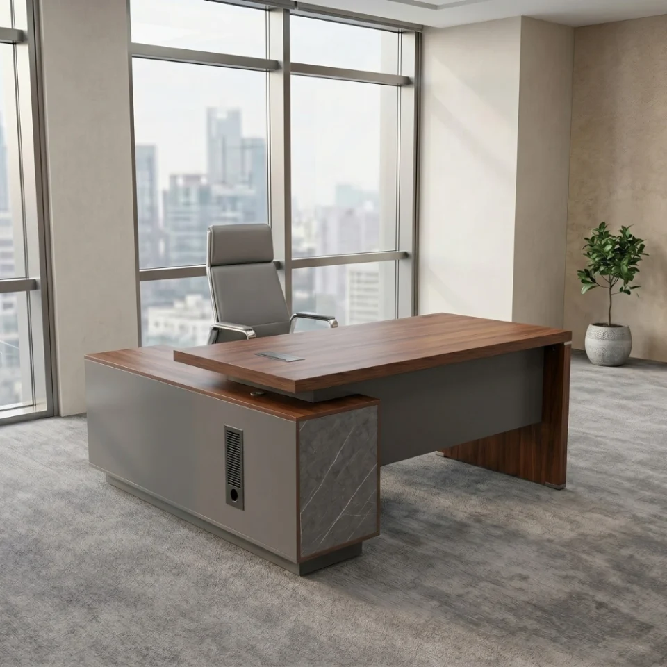 Edelstein L Shaped Executive Desk with Drawers…