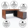 Edelstein L Shaped Executive Desk with Drawers