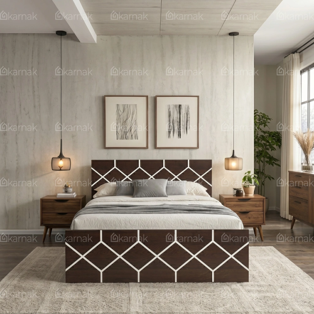 Ackley Wooden Single Bed Frame (Brown)