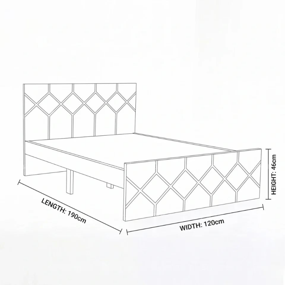 Ackley Wooden Single Bed Frame (Brown)…