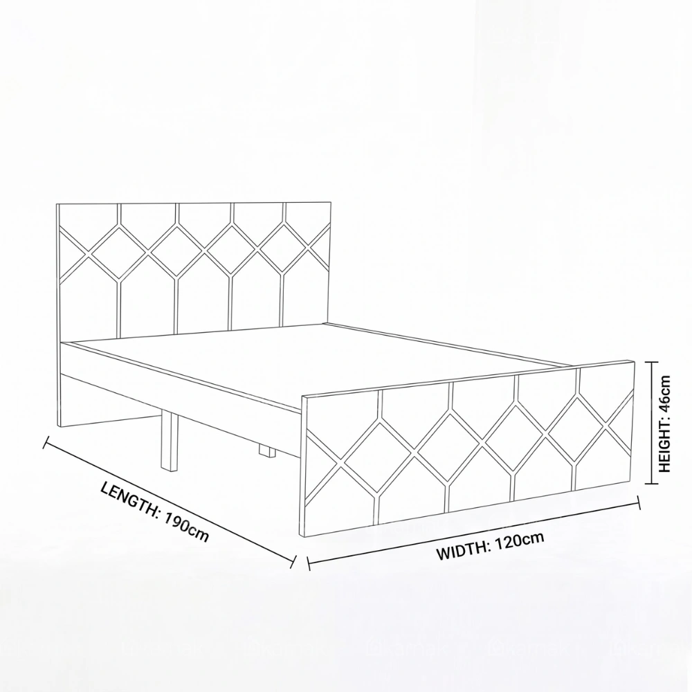 Ackley Wooden Single Bed Frame (Brown)