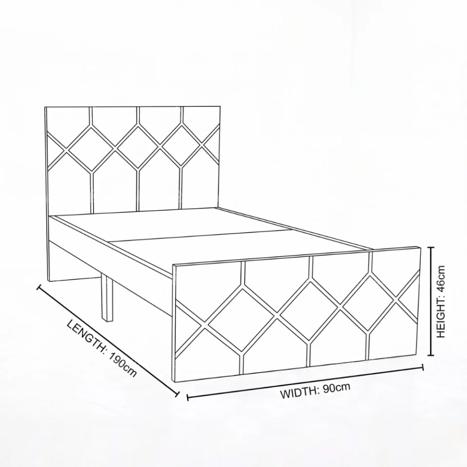 Ackley Wooden Single Bed Frame (White)…
