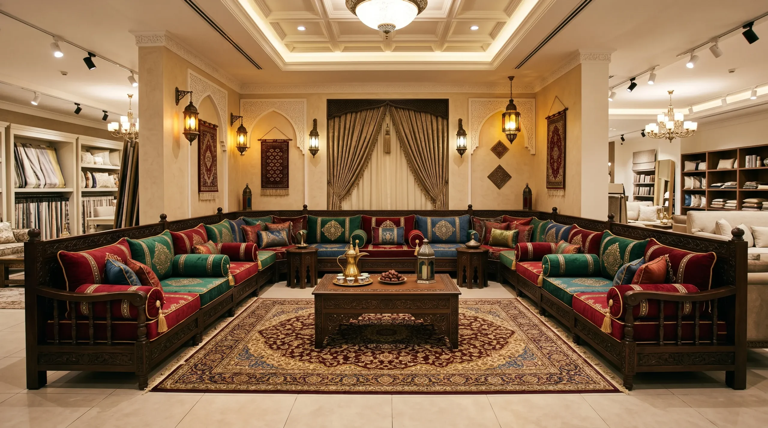 Karnak Home majlis furniture showroom UAE – traditional and modern Arabic seating displays