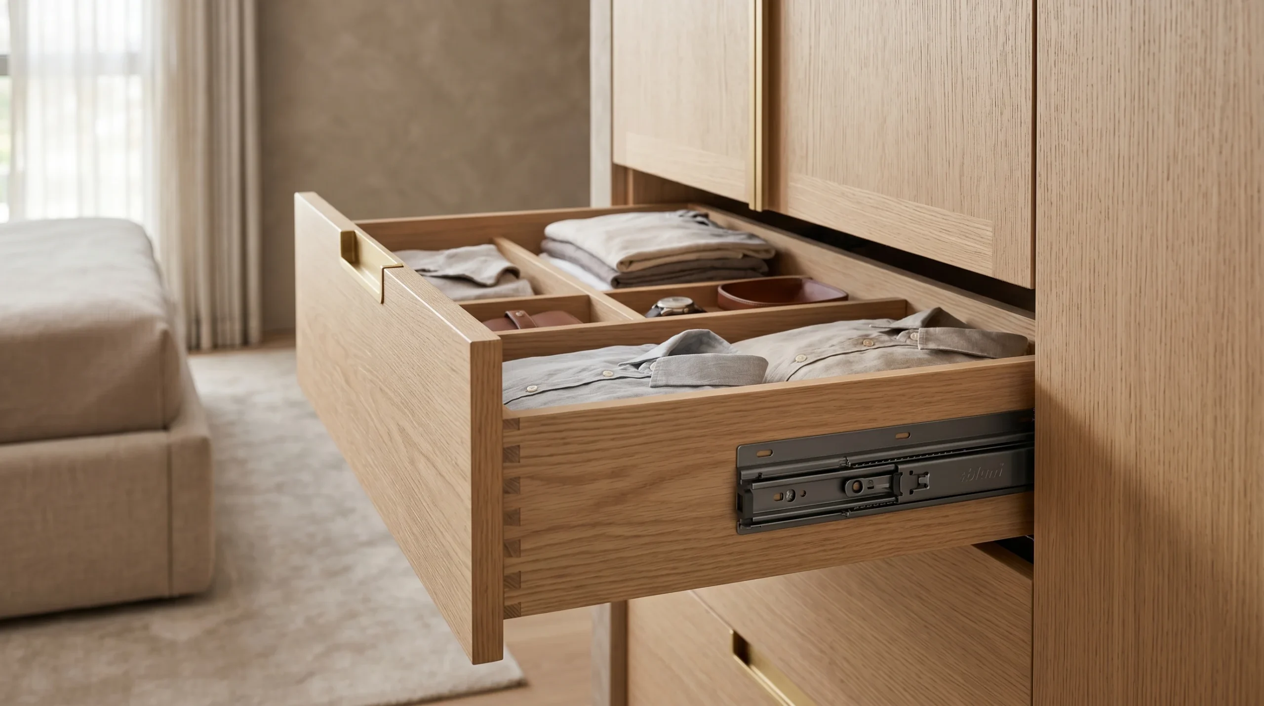 Quality wardrobe construction with soft-close drawers  durable furniture for UAE homes