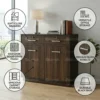 Luxerio Wooden 2-Door Low Cabinet With Drawers
