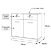 Luxerio Wooden 2-Door Low Cabinet With Drawers