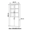 Homezia 2-Door Glass Wooden High Cabinet