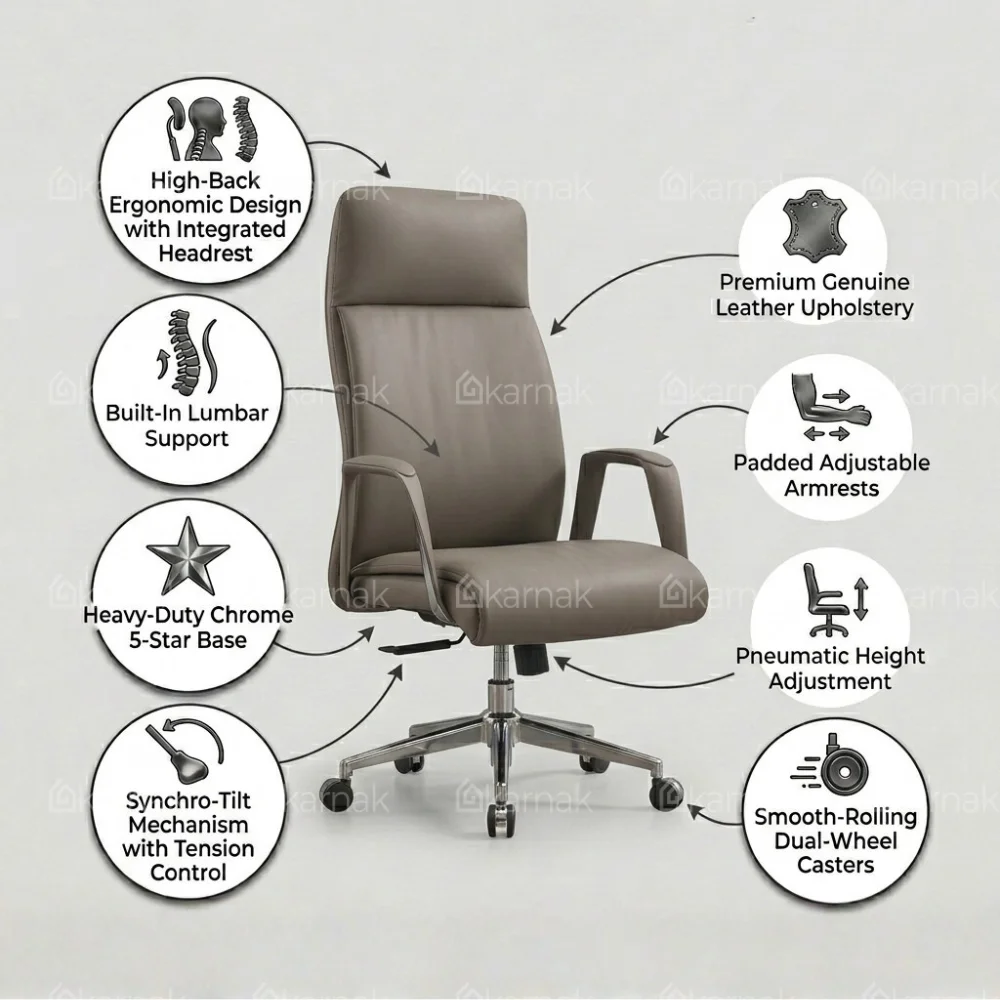 Bryan High Back Office Chair – Black & Grey