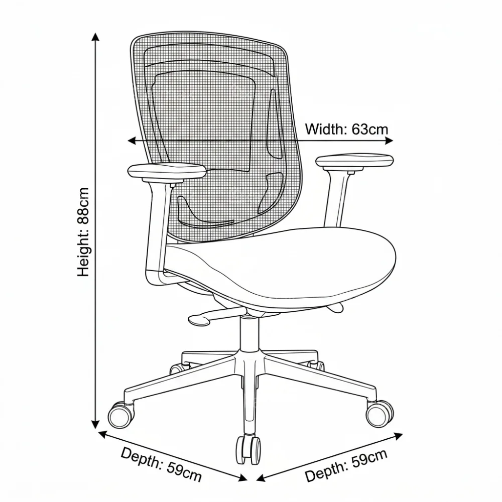 Comfy Medium Back Office Chair – Black