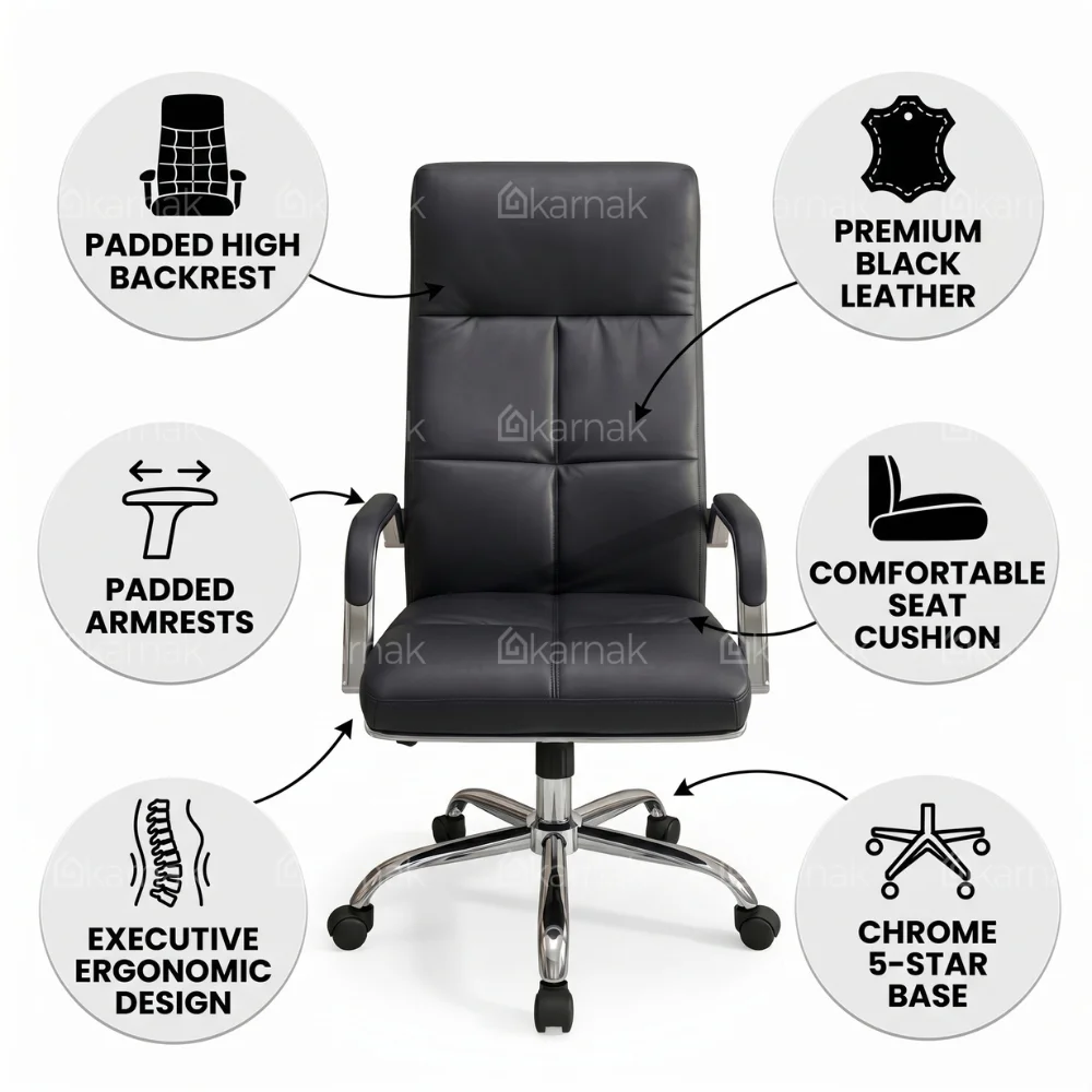 Cooper High Back Office Chair – Black