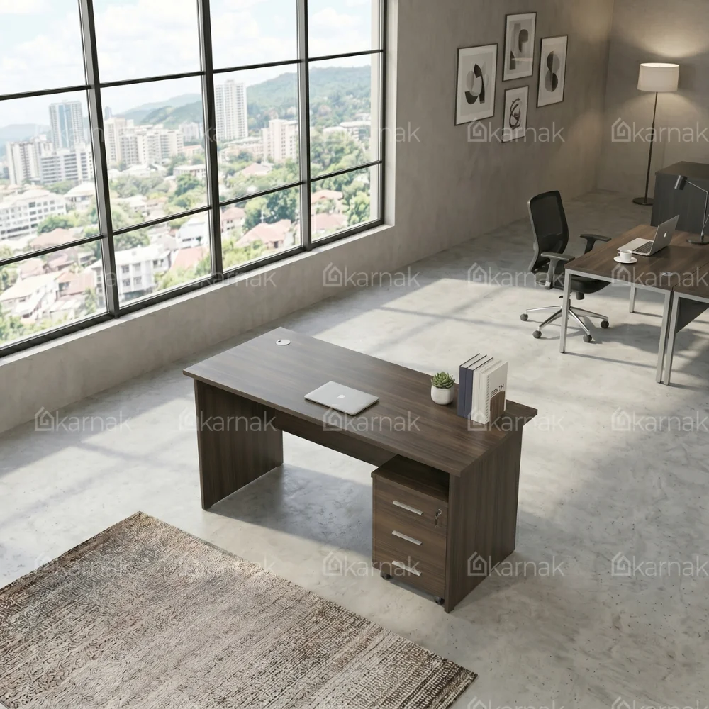 Eco Office Table – Walnut Grey