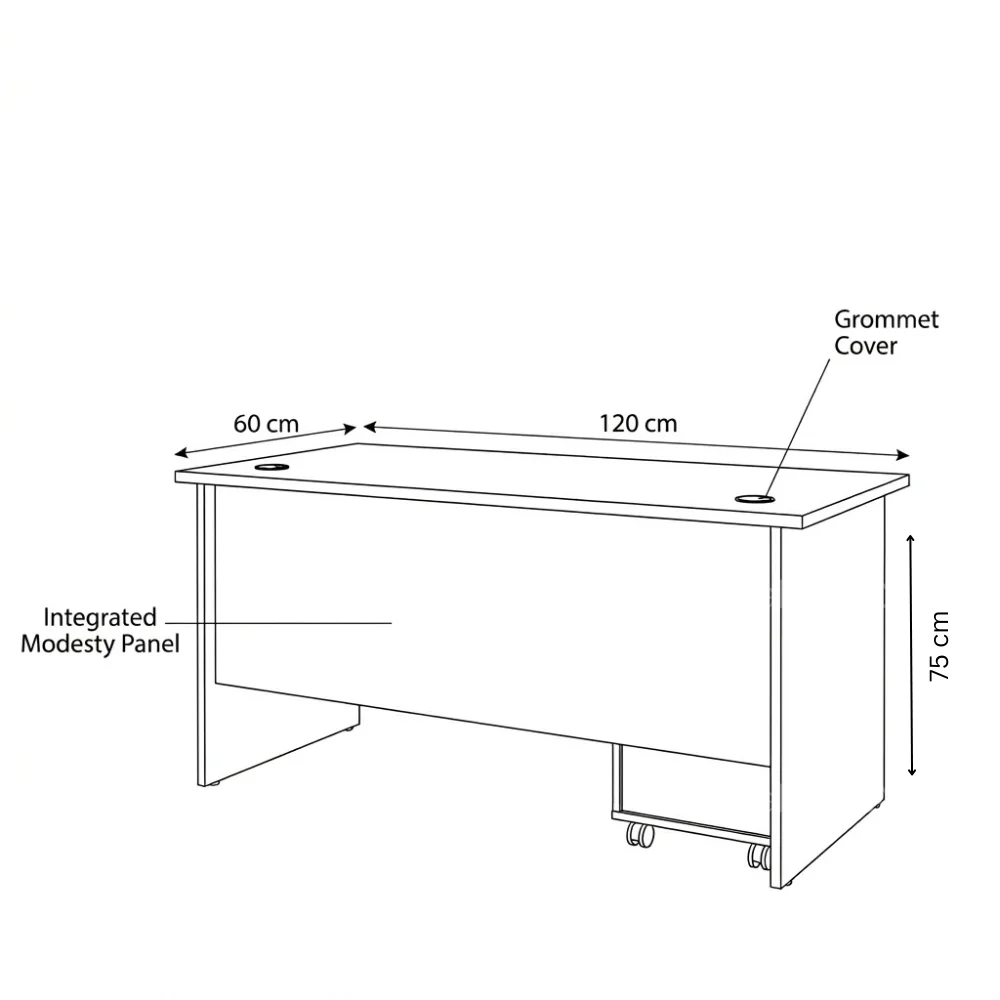 Eco Office Table – Walnut Grey
