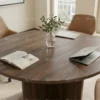 Elite Round Meeting Table Walnut + Grey