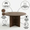Elite Round Meeting Table Walnut + Grey