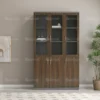 Dreamnest Wooden Glass High Cabinet – Walnut & Grey