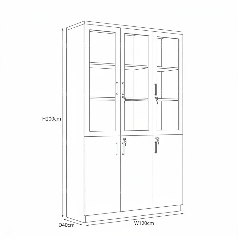 Dreamnest Wooden Glass High Cabinet – Walnut & Grey